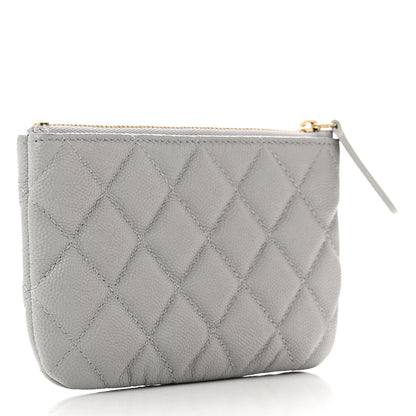 Chanel Caviar Quilted Small Cosmetic Case Grey 3 of 8