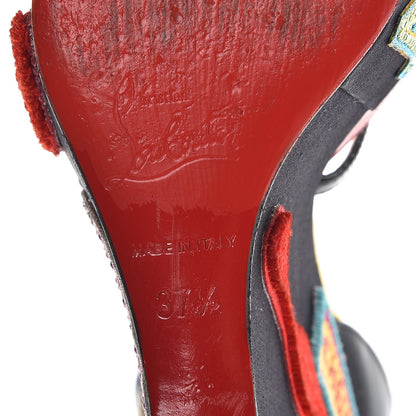 Christian Louboutin Patent Loubi Zeppa 140 Wedges 37.5 Black Red 7 of 14