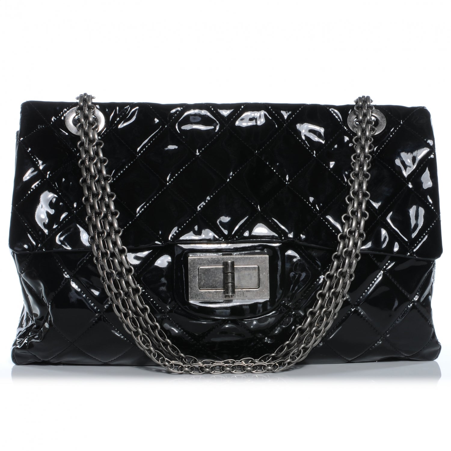 Chanel Vinyl XXL Reissue Flap Black 1 of 8