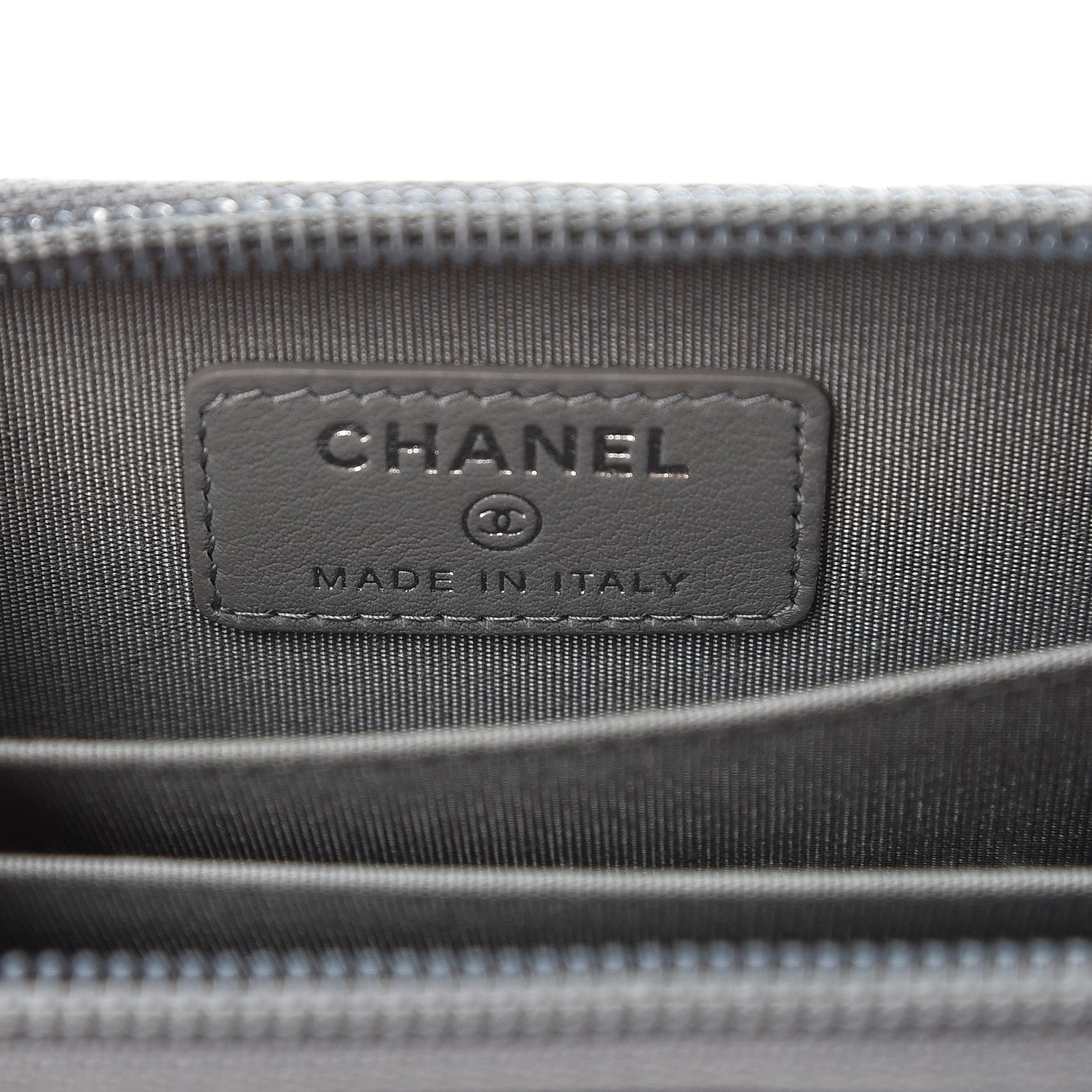 Chanel Lambskin Quilted Boy Zip Around Coin Purse Wallet Grey 6 of 8