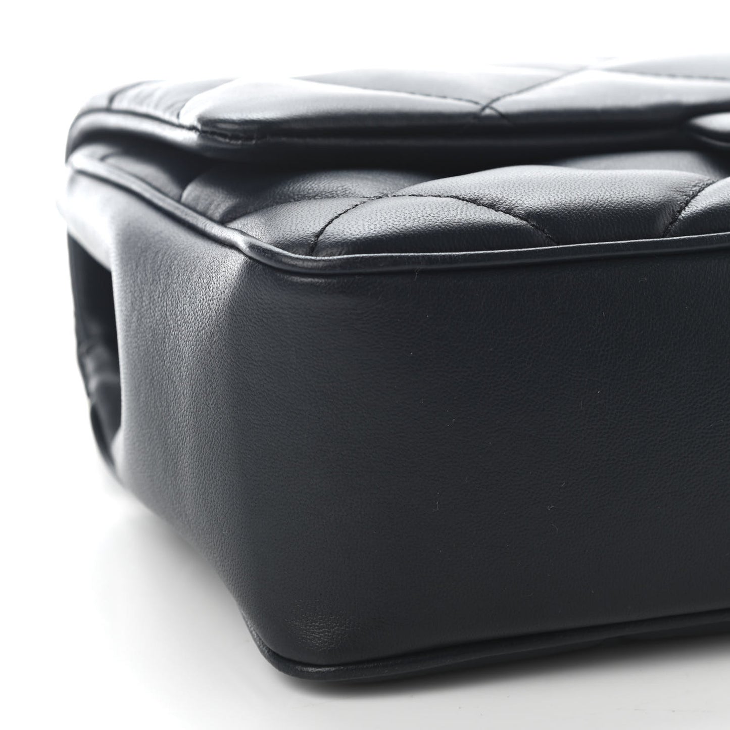 Lambskin Quilted Easy Carry Flap Navy