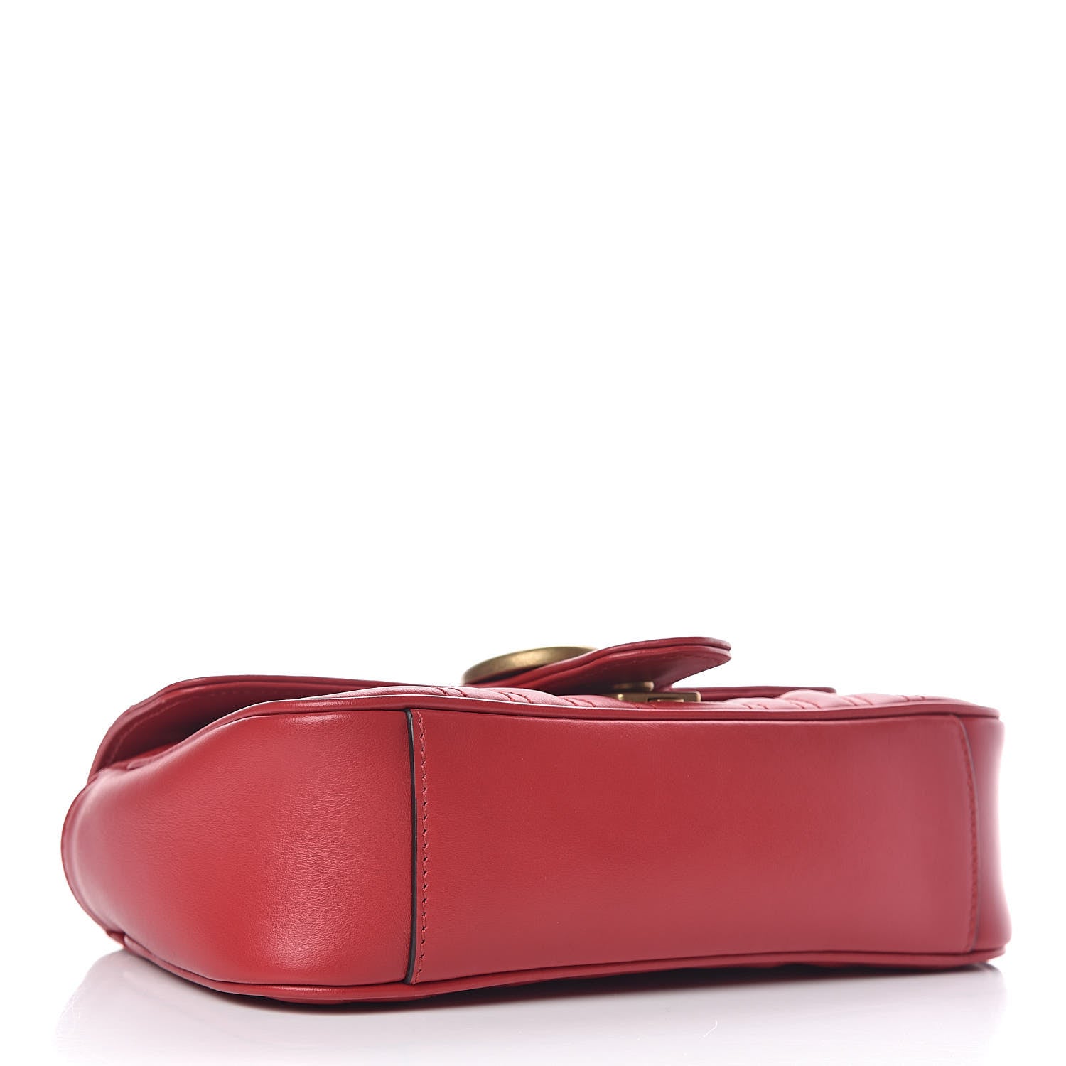 Gucci Calfskin Matelasse Mini GG Marmont Shoulder Bag Hibiscus Red 5 of 11