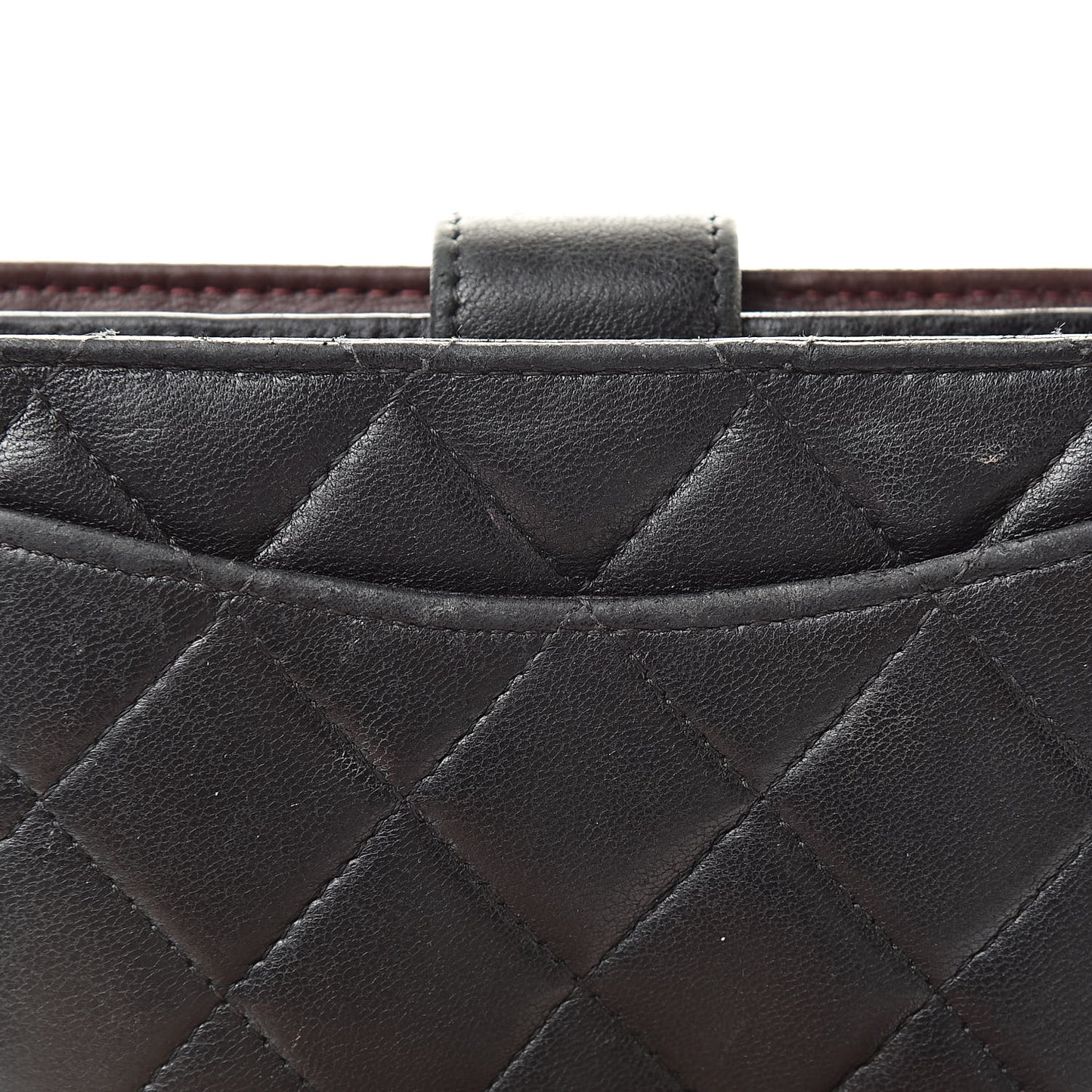 Lambskin Quilted Zipped Pocket Wallet Black