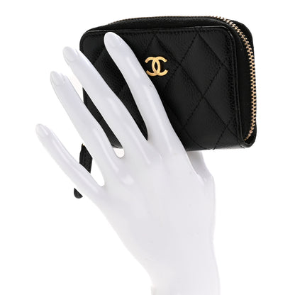Chanel Caviar Quilted Zip Coin Purse Black 2 of 9