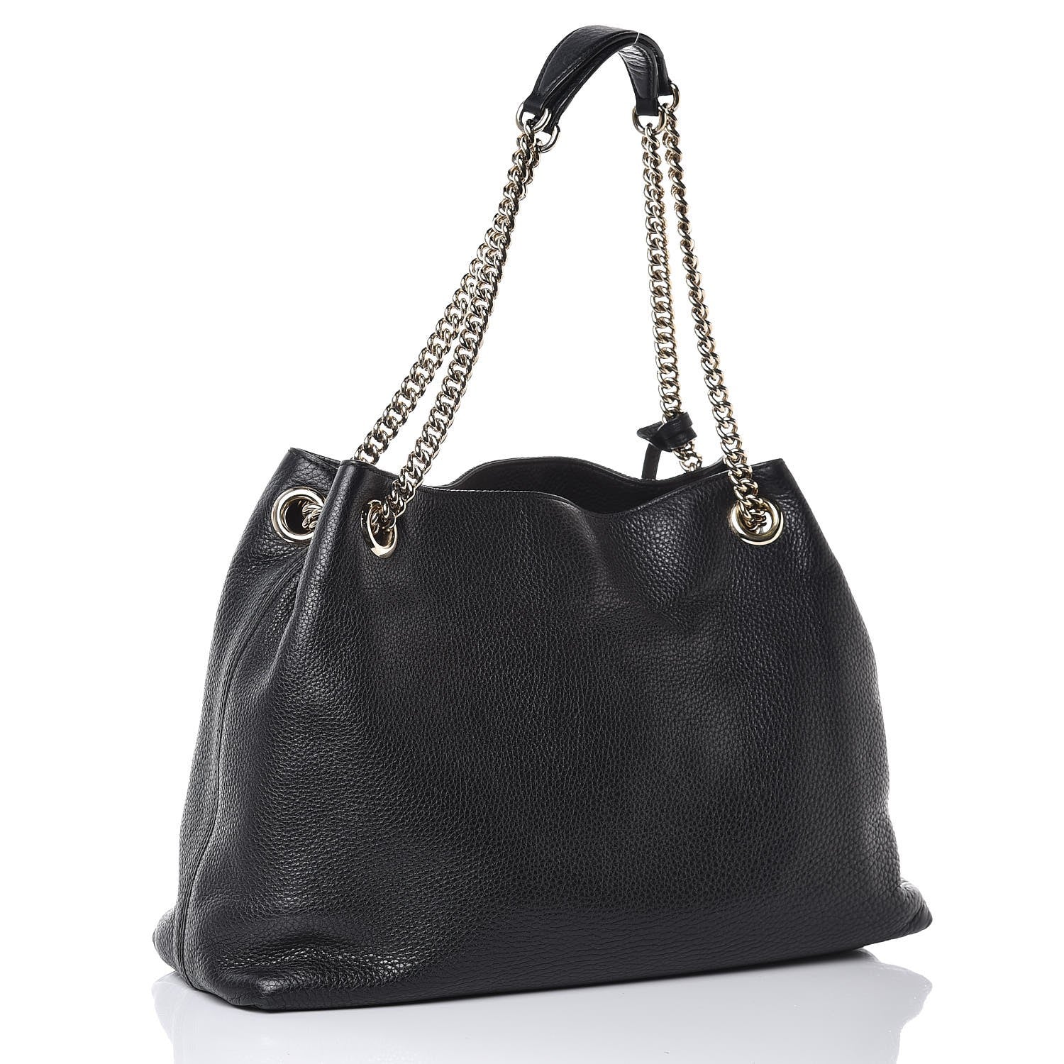 Gucci Pebbled Calfskin Medium Soho Chain Shoulder Bag Black 3 of 9