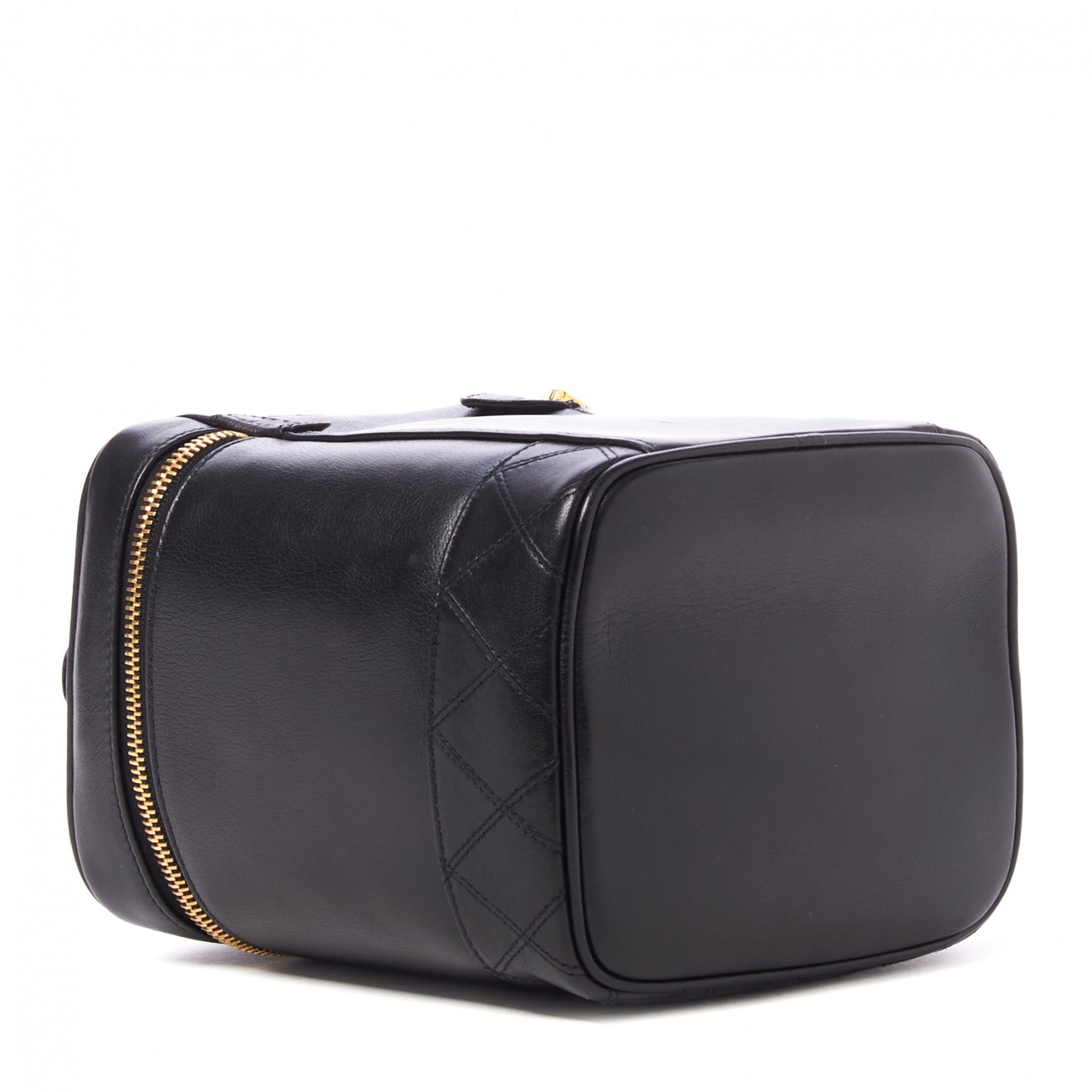 Calfskin Cosmetic Vanity Bag Black