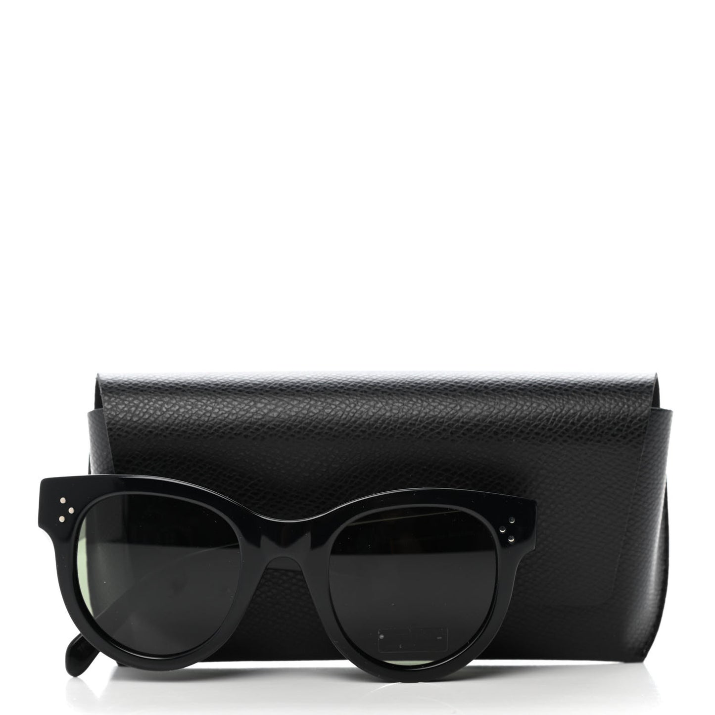 Acetate Studded Mineral Round Sunglasses CL40031N Black