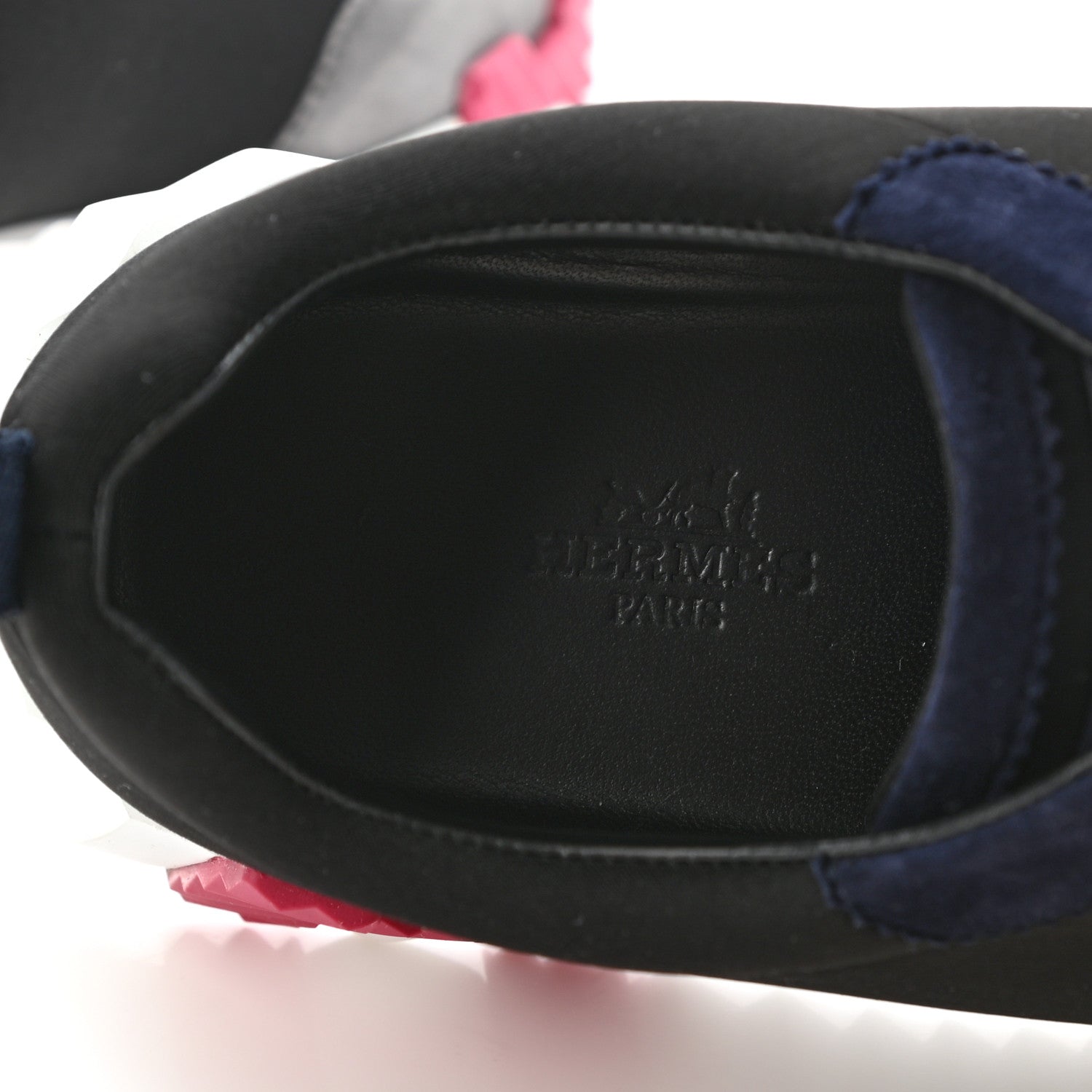 Hermes Technical Canvas Suede Goatskin Womens Bouncing Sneakers 38 Black Gris Osmium 6 of 11