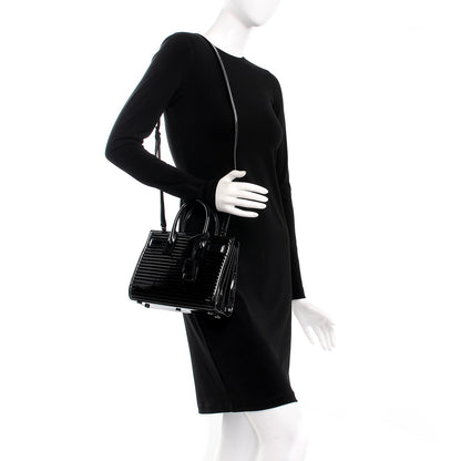 Saint Laurent Ribbed Patent Calfskin Nano Sac De Jour Black 2 of 7