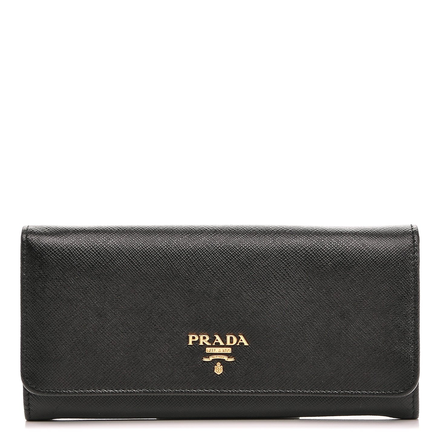 Saffiano Metal Continental Flap Wallet Nero Black