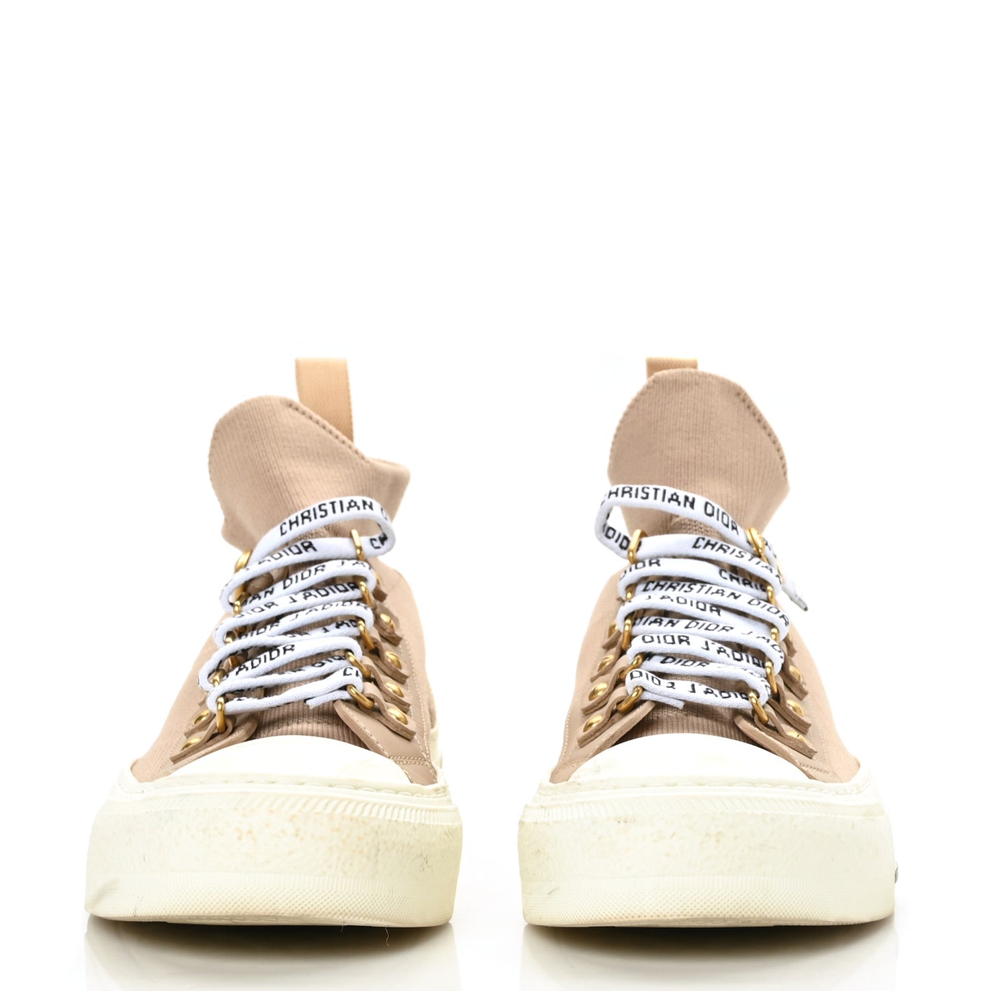 Technical Knit Womens Walk'n Dior High Top Sneakers 36 Nude