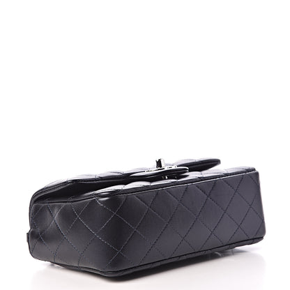 Chanel Metallic Lambskin Quilted Mini Rectangular Flap Navy 4 of 11