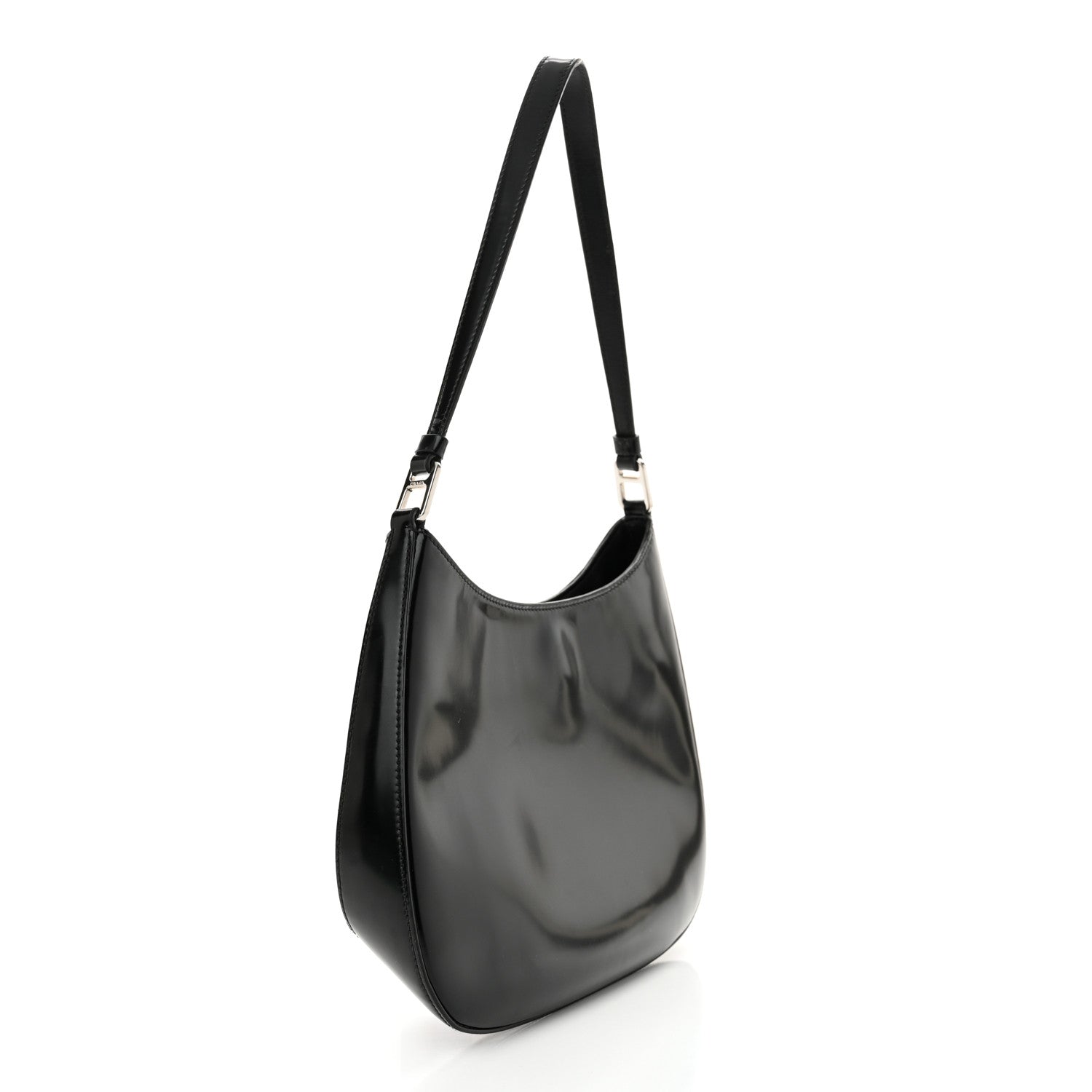 Prada Spazzolato Cleo Shoulder Bag Black 3 of 12