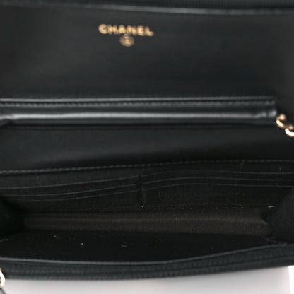 Chanel Caviar Quilted CC Filigree Wallet On Chain WOC Black 5 of 12