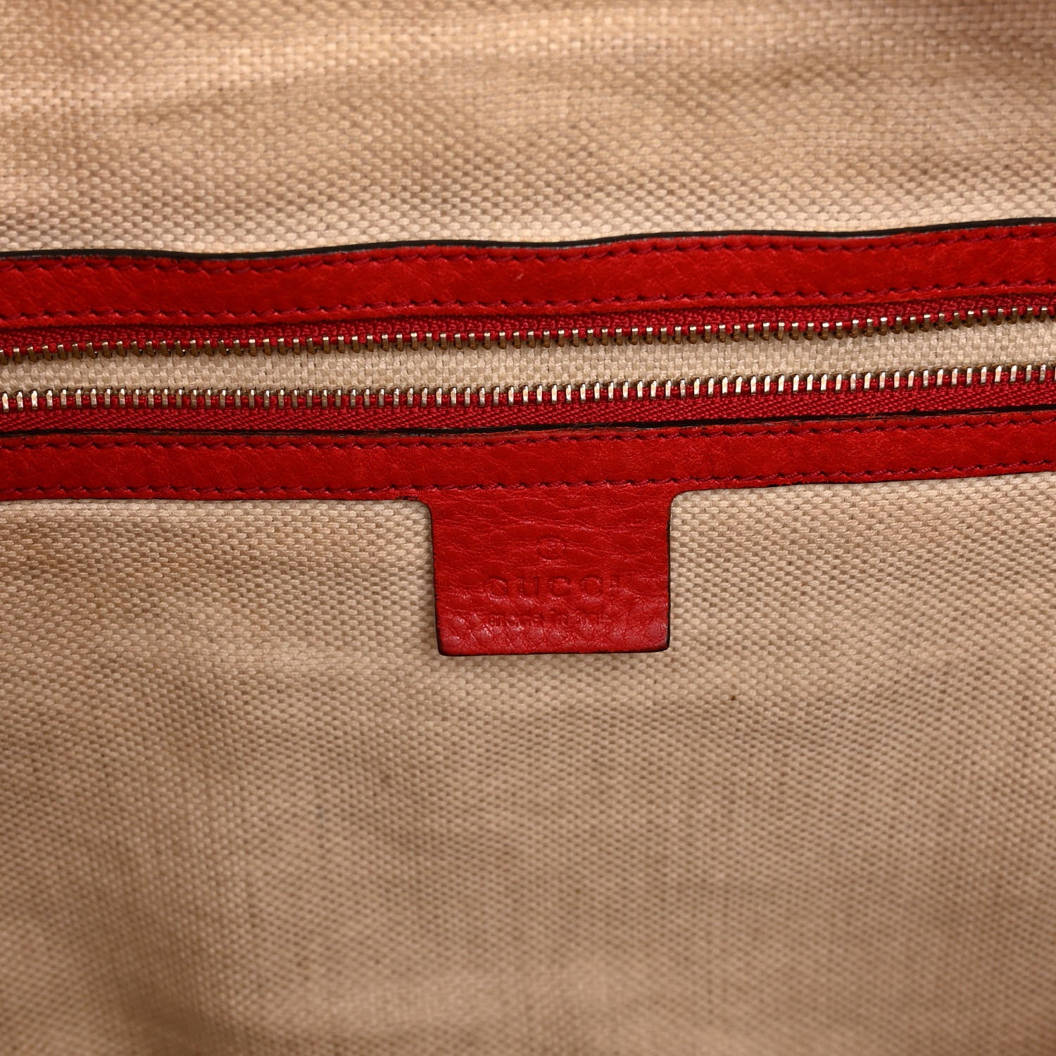 Gucci Pebbled Calfskin Medium Soho Hobo Red 6 of 14