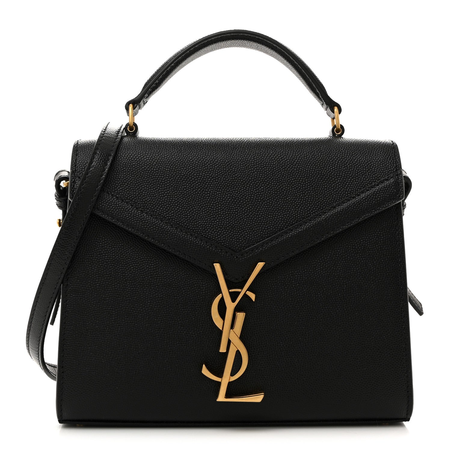 Saint Laurent Grain de Poudre Mini Classic Monogram Cassandra Top ...