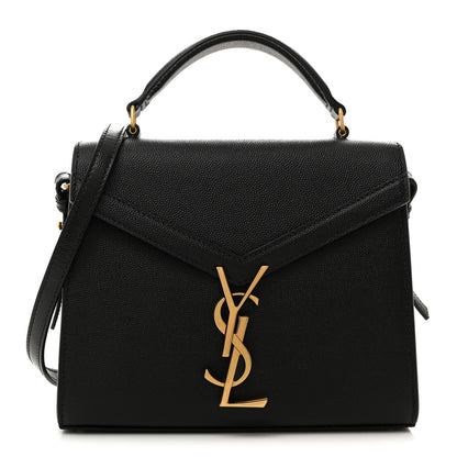 Saint Laurent Grain de Poudre Mini Classic Monogram Cassandra Top Handle Black 1 of 11