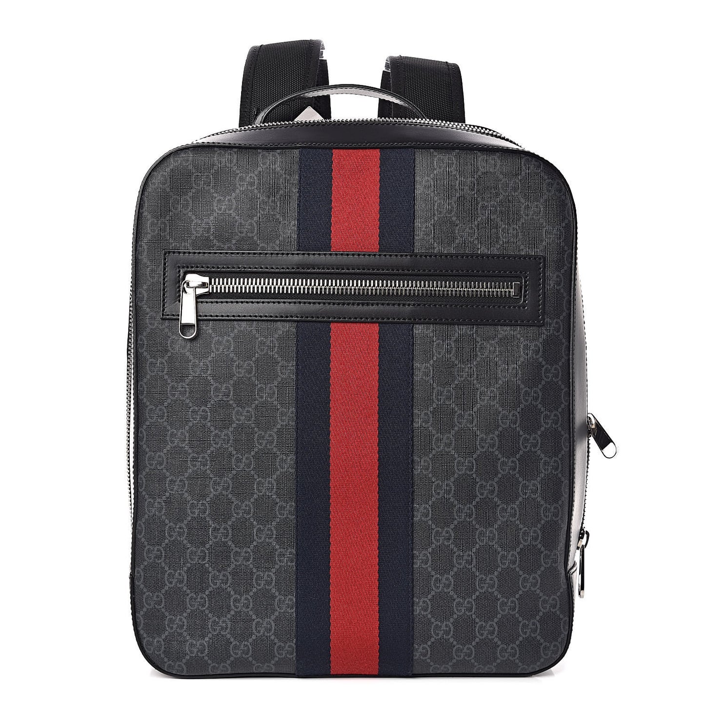 GG Supreme Monogram Web Tote Backpack Black Grey