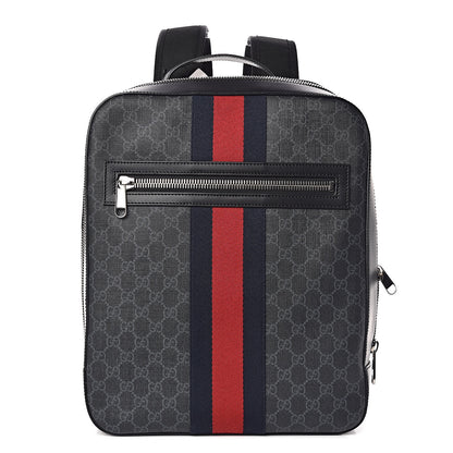 Gucci GG Supreme Monogram Web Tote Backpack Black Grey 1 of 9