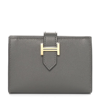 Hermes Epsom Bearn Card Holder Wallet Gris Meyer 1 of 8