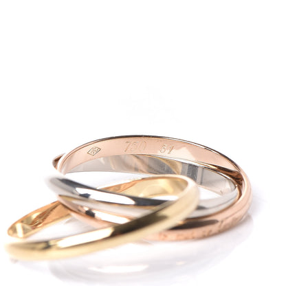 Cartier 18K Pink Yellow White Gold Extra Small Les Must De Trinity Ring 51 5.75 4 of 5