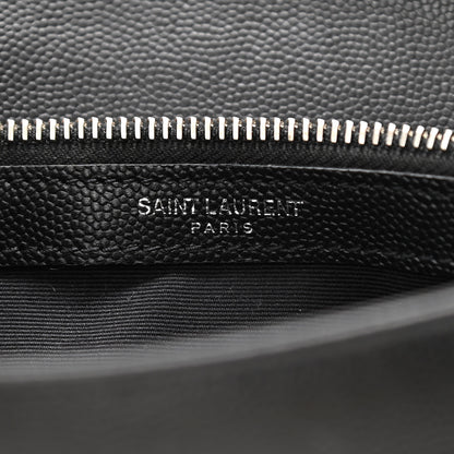 Saint Laurent Grain De Poudre Small West Hollywood Monogram Fold-Over Bag Black 6 of 10