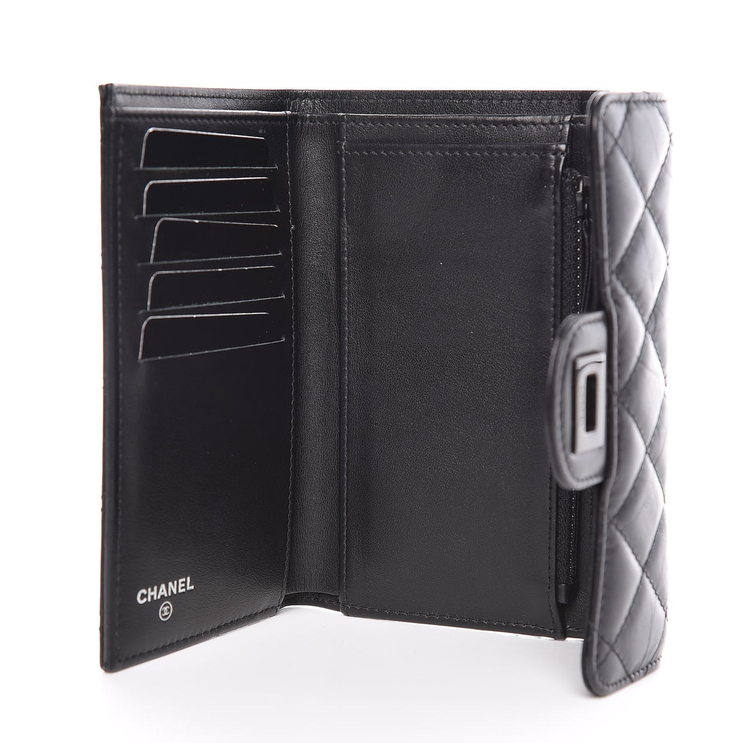 Aged Calfskin Quilted Reissue Medium Flap Wallet So Black