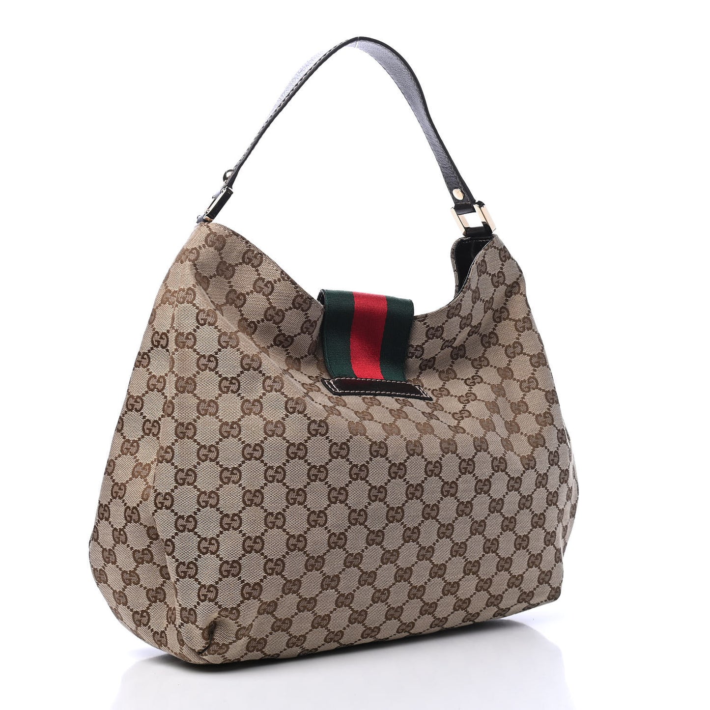 Monogram Large New Ladies Web Hobo Dark Brown