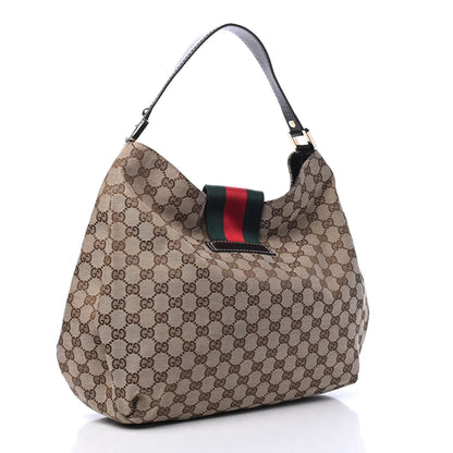 Gucci Monogram Large New Ladies Web Hobo Dark Brown 2 of 6