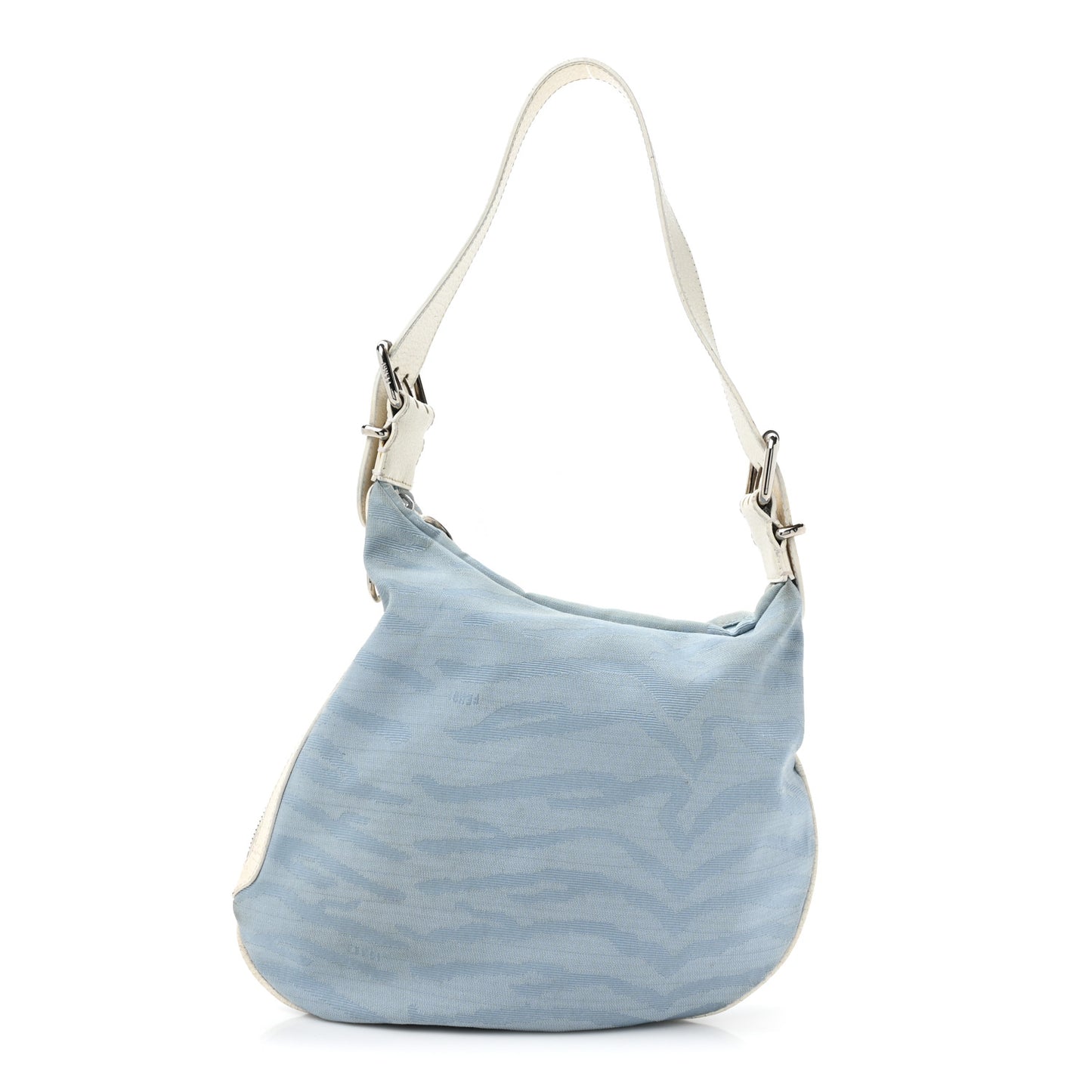 Canvas Zebra Print Small Oyster Celeste
