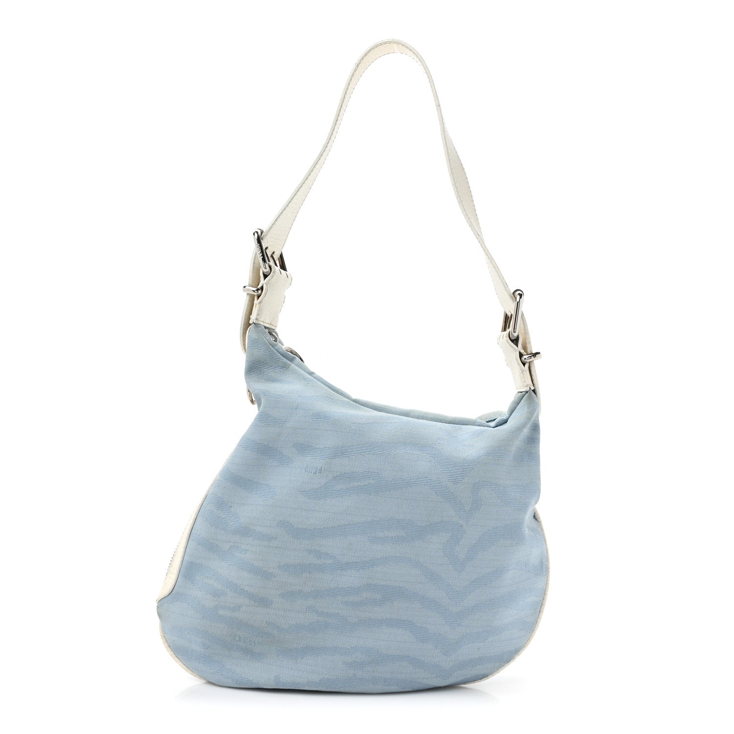 Fendi Canvas Zebra Print Small Oyster Celeste 1 of 16