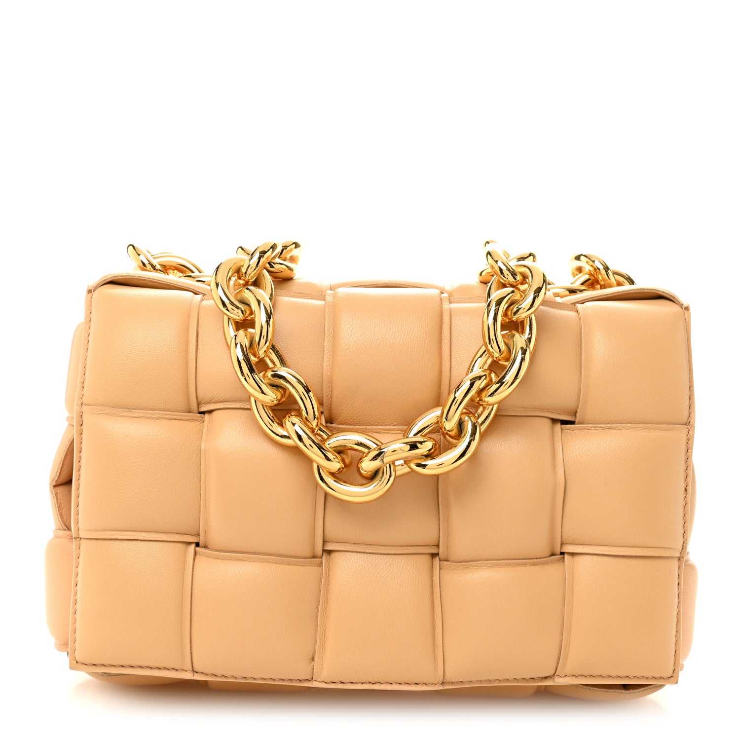 Bottega Veneta Lambskin Maxi Intreccio Padded Chain Cassette Crossbody Bag Porridge 1 of 11