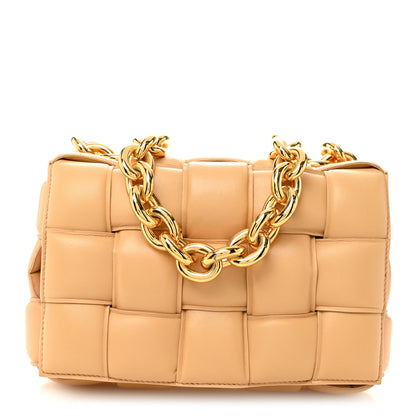 Bottega Veneta Lambskin Maxi Intreccio Padded Chain Cassette Crossbody Bag Porridge 1 of 11