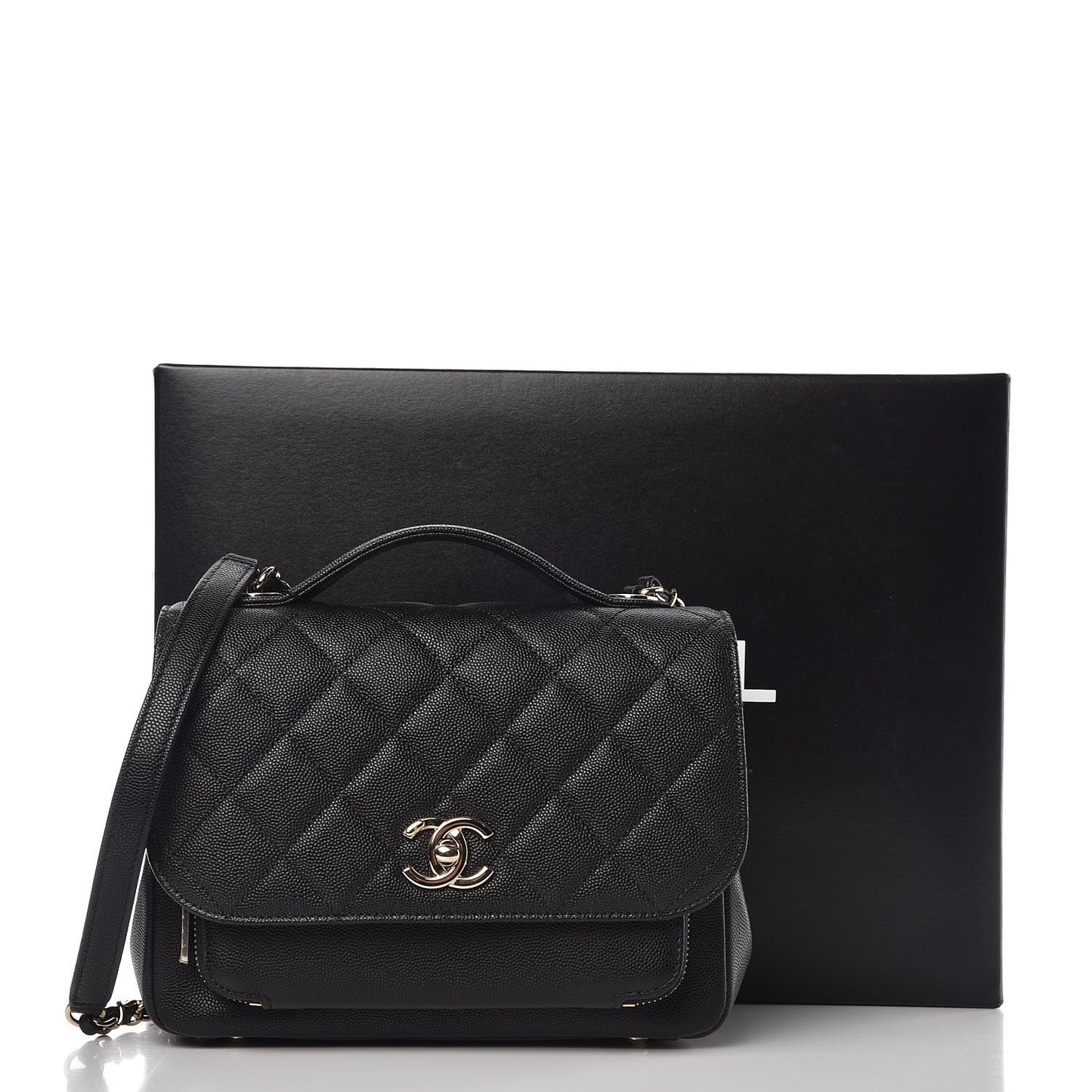 Caviar Quilted Medium Business Affinity Flap Black