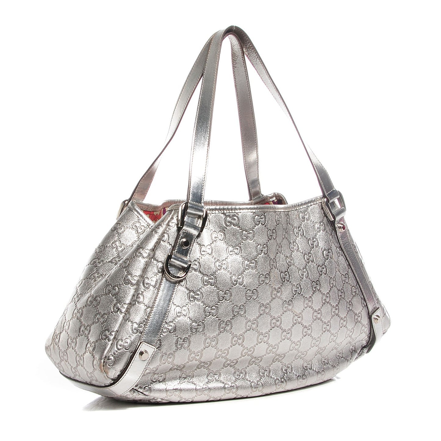 Guccissima Medium Abbey Shoulder Bag Silver