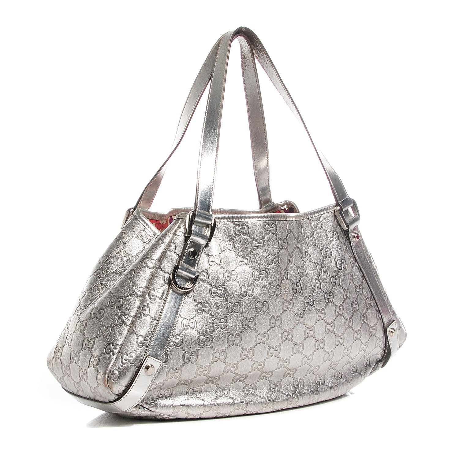 Gucci Guccissima Medium Abbey Shoulder Bag Silver 3 of 7