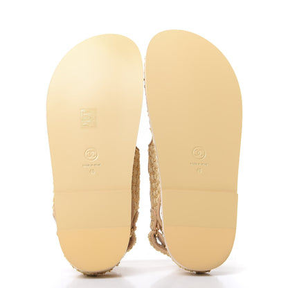 Chanel Braided Fabric Velcro Dad Sandals 40 Beige 4 of 8