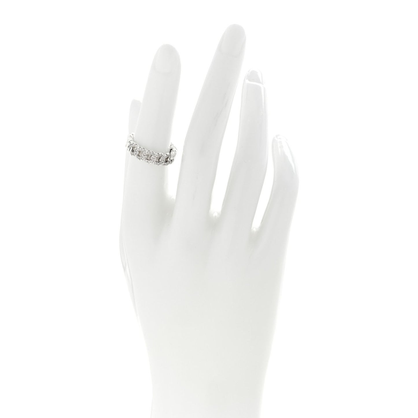 Sterling Silver Diamond Narrow Belmont Curb Link Ring 49 5