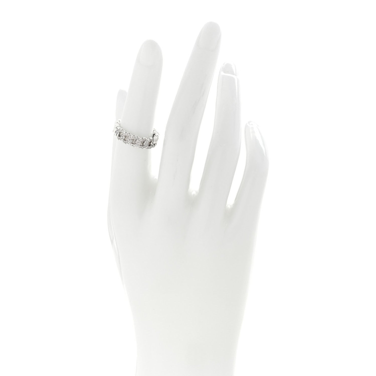 David Yurman Sterling Silver Diamond Narrow Belmont Curb Link Ring 49 5 2 of 4