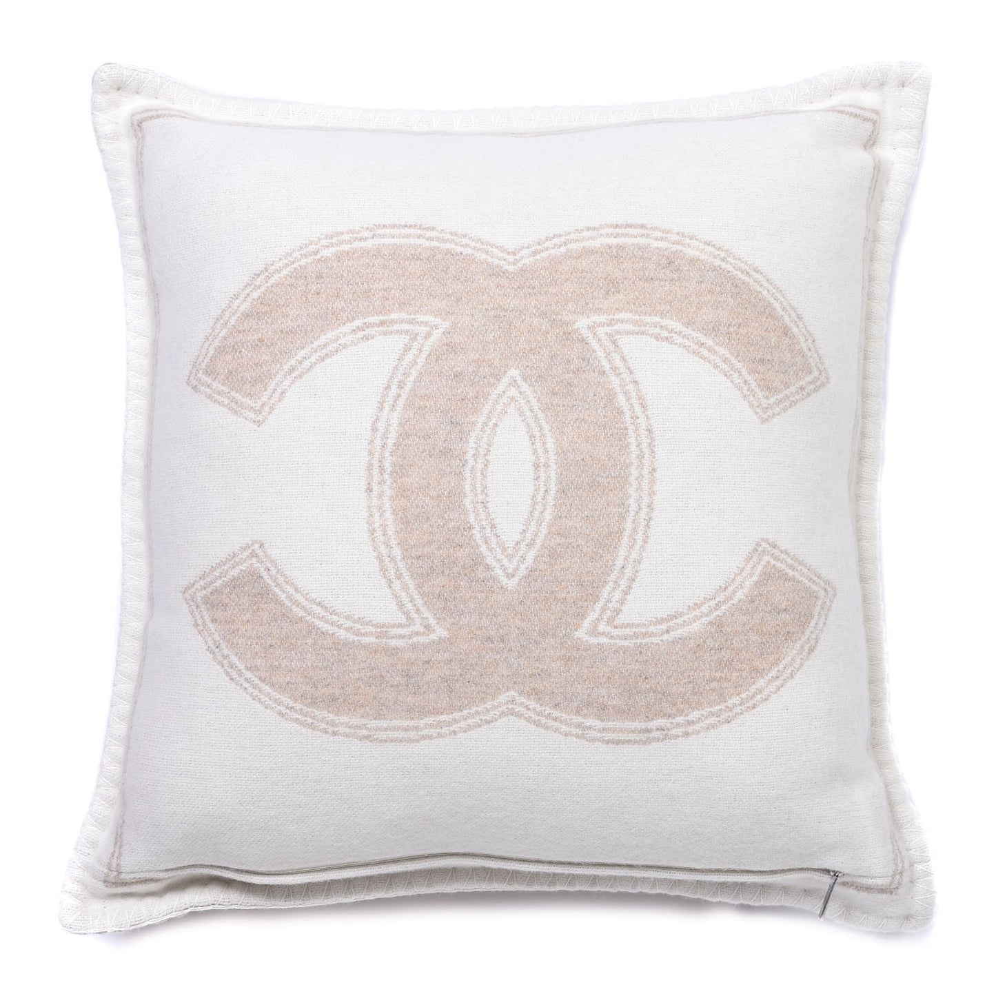 Merino Wool Cashmere CC Pillow Beige Off White