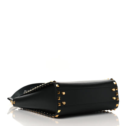 Valentino Garavani Grainy Calfskin Rockstud Alcove Tote Black 4 of 9
