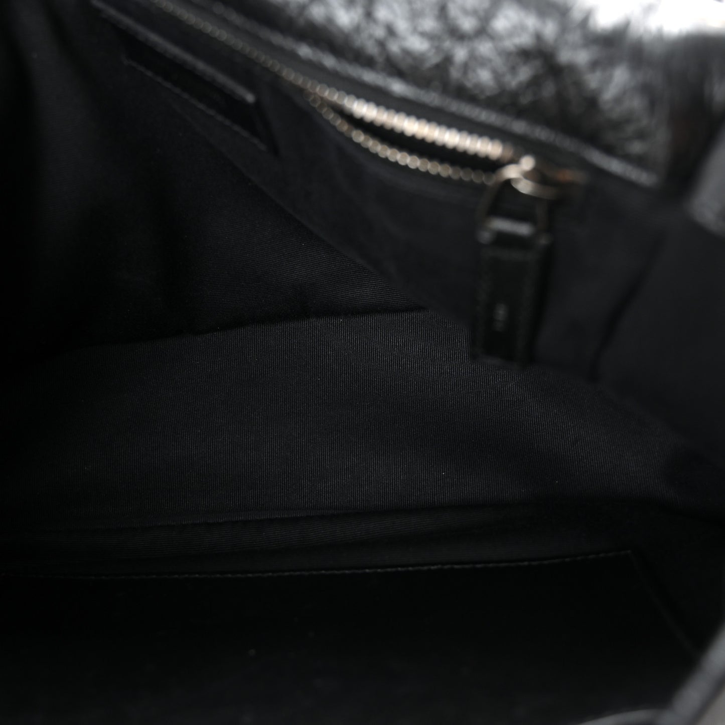 Crinkled Calfskin Matelasse Monogram Medium Niki Chain Satchel Black