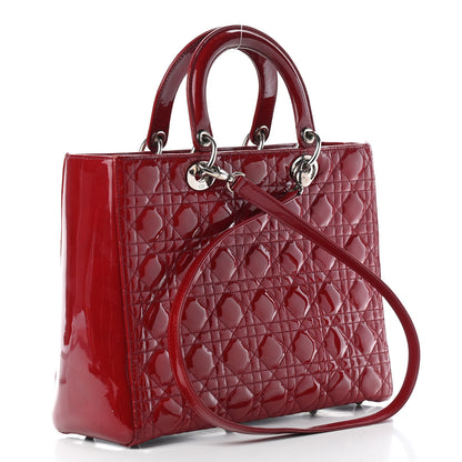 Christian Dior Patent Cannage Large Lady Dior Red 3 of 7