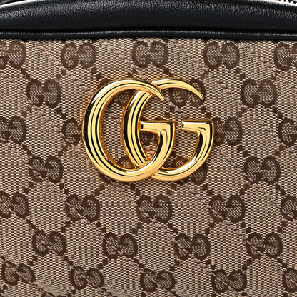 Gucci Monogram Matelasse Diagonal Small GG Marmont Chain Shoulder Bag Beige Black 11 of 11