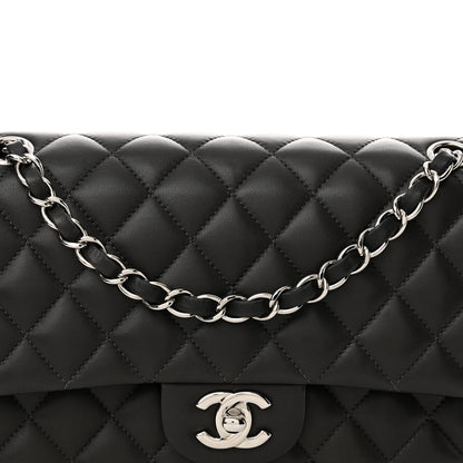 Chanel Lambskin Quilted Medium Double Flap Dark Grey 8 of 11