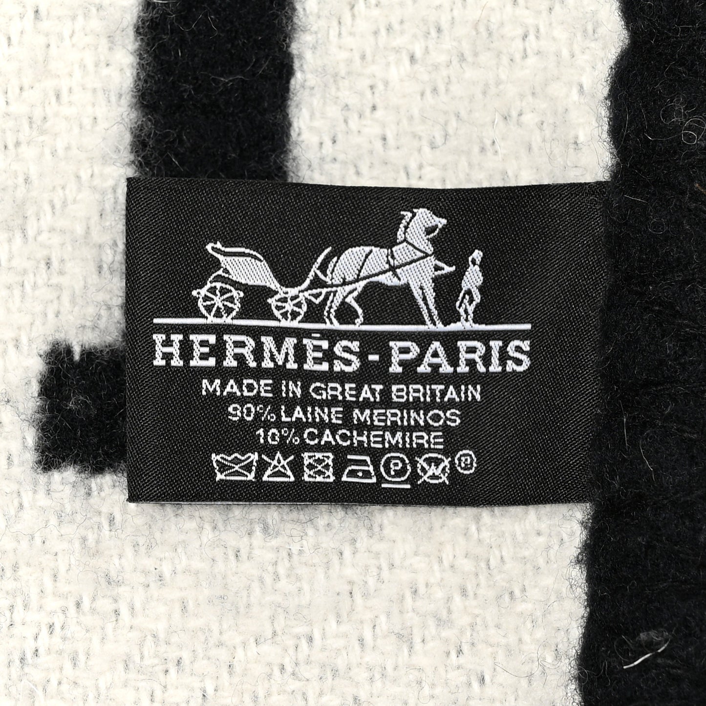 Wool Cashmere Avalon III Blanket Ecru Black