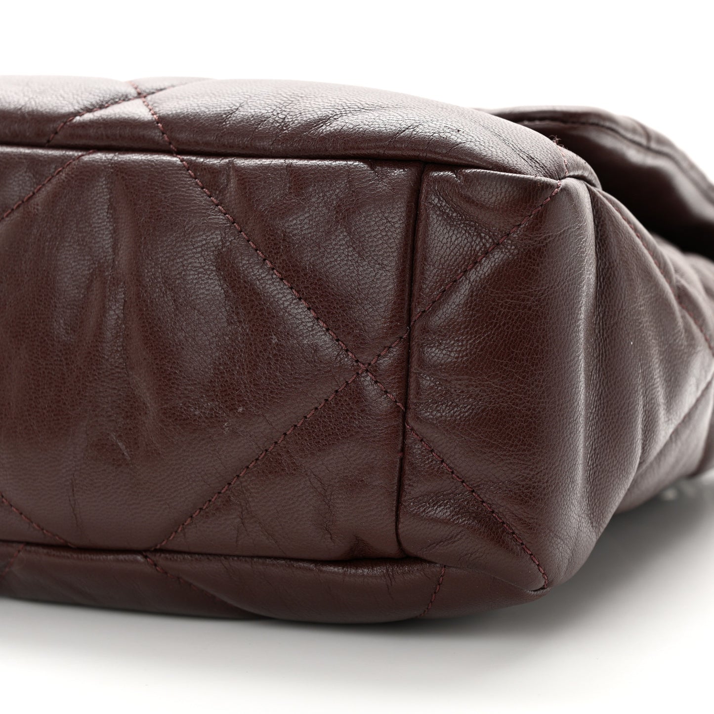 Goatskin Quilted Large Chanel 19 Flap Brown