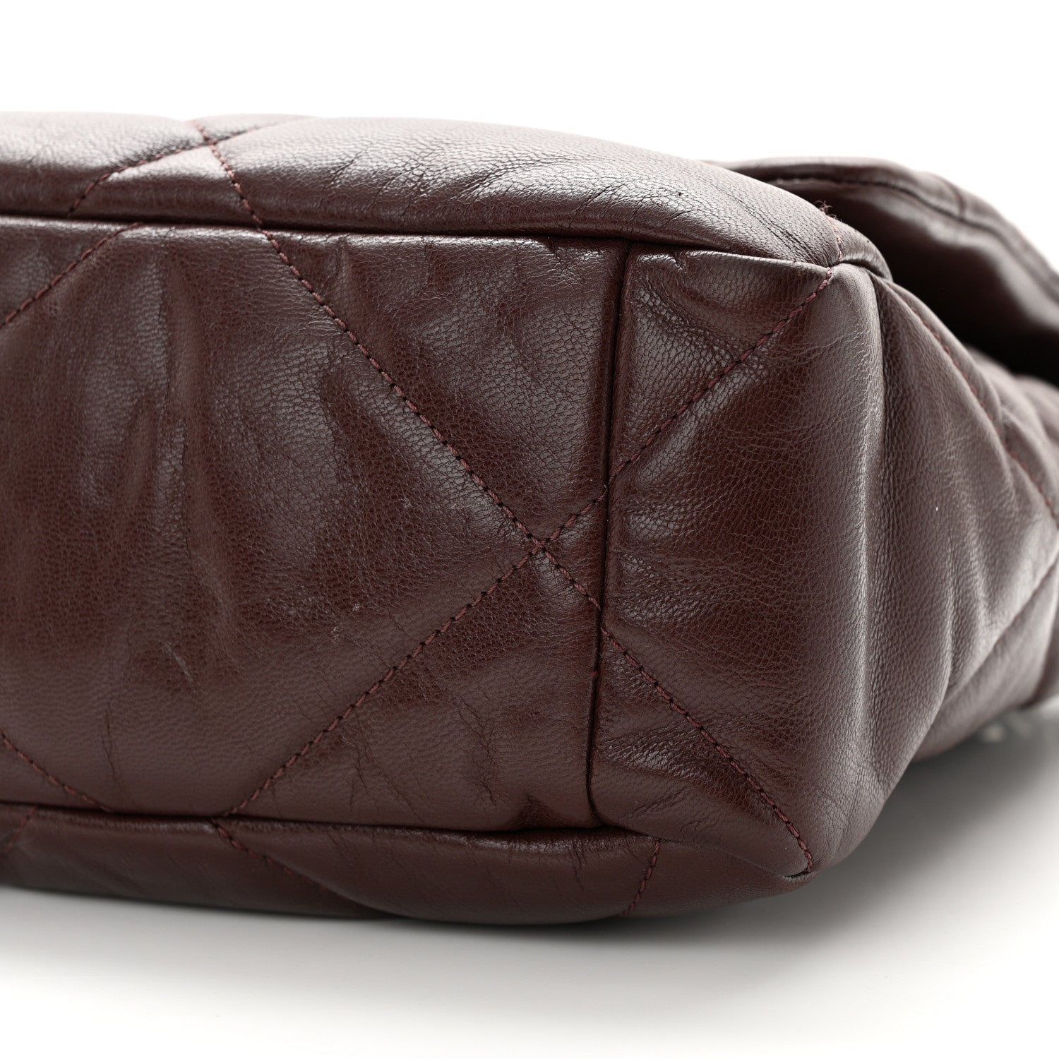 Chanel Goatskin Quilted Large Chanel 19 Flap Brown 10 of 11