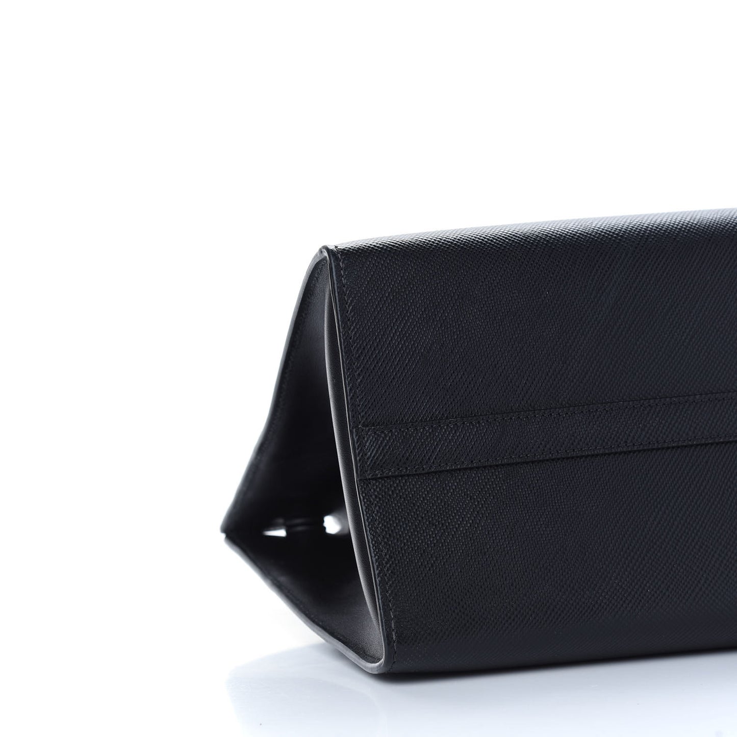 Saffiano Cuir Calfskin Small Monochrome Top Handle Tote Black