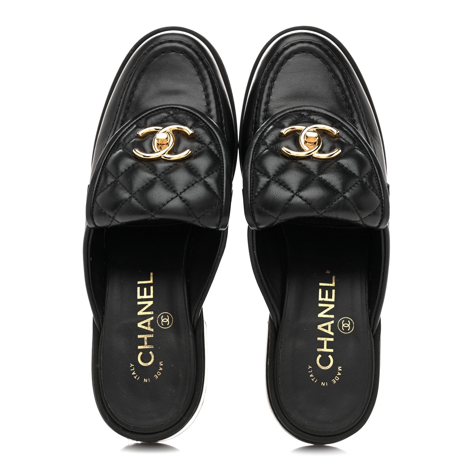 Chanel Lambskin Quilted CC Turnlock Mules 37 Black 2 of 11